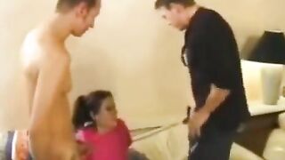 A young nanny is having anal sex with her employer