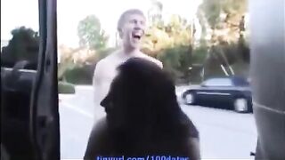 A beautiful woman with big natural boobs gets fucked hard and cum on her