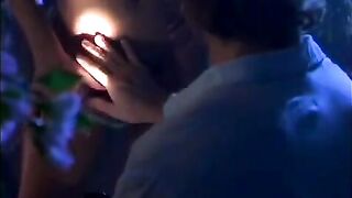 Romantic sex in foggy weather, a hot brunette and her partner