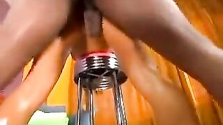 A brunette woman with big tits is getting fucked in all poses