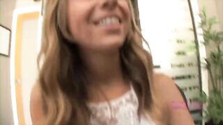 The girl is shown her boobs, but she sucks cock like a whore