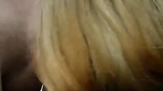 Winter street blowjob with a girl showing off her skills in public
