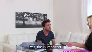 The couple enjoy each other with passionate intimacy on the couch