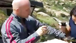 First catch, first fuck with a burning brunette