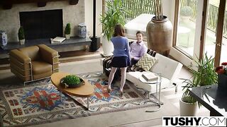 The best anal sex with her brother’s friend on the couch