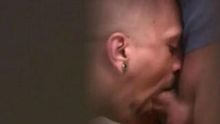 The guys fucked each other in the public toilet, and one of them came on the cock