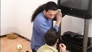 The repairman received a payment in kind for his work