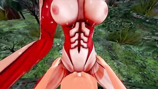 Annie Titan cock sucking on Halloween in Attack on Titan style