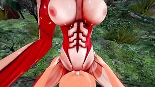 Annie Titan cock sucking on Halloween in Attack on Titan style