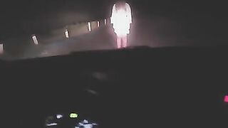 The blonde was exercising outdoors when she met a stranger