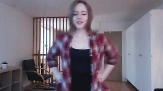 The cutie babe caresses her wet pussy with a big dildo