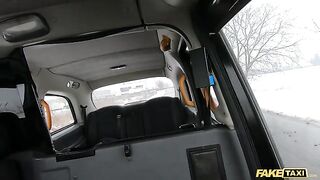 Asian chick pisses on the street after getting out of the fake taxi
