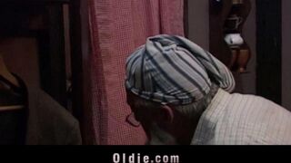 A grandfather punished his granddaughter for her naughty behavior in pantyhose play