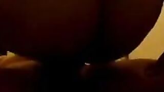A woman with a sagging belly gets fucked by two guys