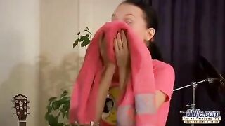 An old man fucks in his ass a young girl with juicy natural tits