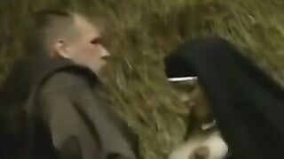 A pregnant nun gets fucked by a taxi driver in the cab