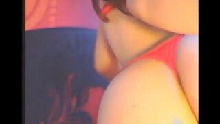 The cute girl has sex with a vibrator in all holes