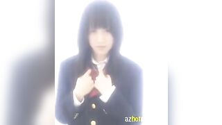 Hot Japanese schoolgirl masturbates alone and rubs her pussy in her panties