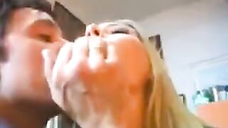 A hot blonde is having fun with rich men in this steamy scene