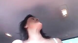 Three cool guys brought a whore to the forest and fucked her in a rough group session