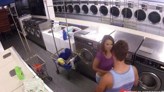 A man had sex with the cute girl Dillion Harper in laundry