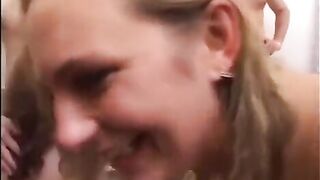 A super hot young guy fucked by crowd of horny girls