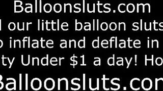 The girl was excited and rubbed her boobs on the bed