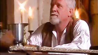 A sexual woman is fucking in medieval clothes