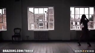 A girl with big natural tits gets her ass banged hard and sweaty