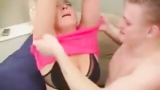 Grandma fucks her grandchild in a chair, it’s incest