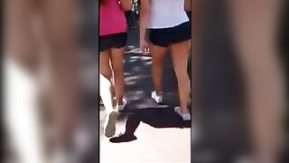 Student babe has an amazing ass and she loves to show it