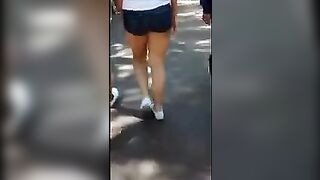 Student babe has an amazing ass and she loves to show it
