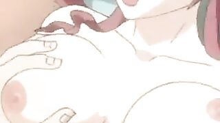 Hentai with the girl of the maid and the owner's son, part 1