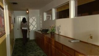 A cute girl worked as a servant in the house of several men