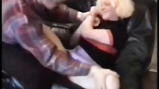 Babe fucked hard by a young man on his couch in this intense homemade video