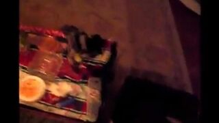 A drunk chick was messing around in the trash and started to get into some intense action