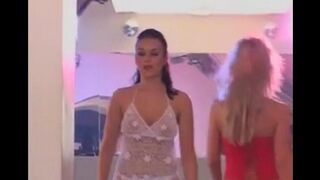Models participate in a group sex party after the catwalk show