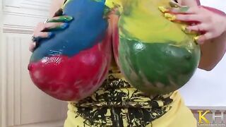 The artistic solo masturbation of a BBW with great tits