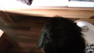 A man fucks her with his dick, in stockings and pantyhose