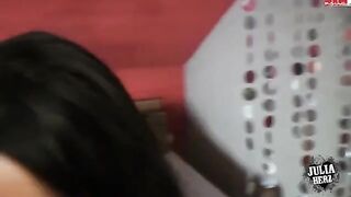 A man fucks her with his dick, in stockings and pantyhose