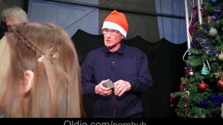 Old people fucked sexy Snow Maiden with big tits in crowd