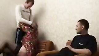 A drunken mother was fucked by her son and friend