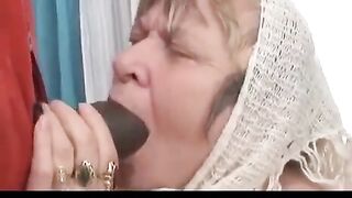 A huge black cock for the hot grandma in this eporn video