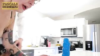A girl was flying over the bumps and a guy captured it all