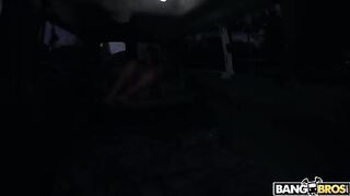 Gorgeous brunette pornstar with big tits gets fucked in the car xxx
