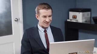 A secretary in stockings gets fucked by her boss