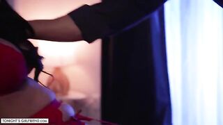 The busty porn star Jamie Michelle cheats on her husband in sexy lingerie