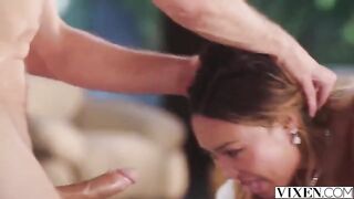 The guy won a big prize and rewarded the girl with sex