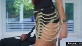A big black cock is the security for a brunette