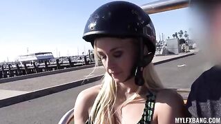 A hot blondie is getting wild and horny after a night out